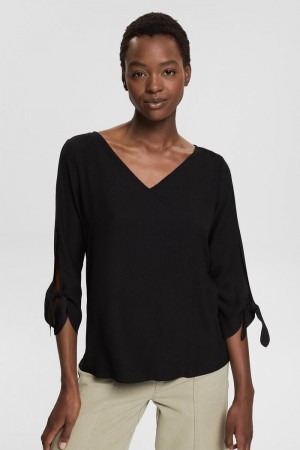 Dámské Blouses Esprit Stretch With Open Edges Černé | PRW137268