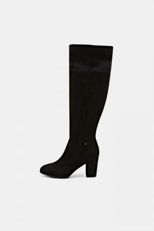 Dámské Boty Esprit Faux Semišové Knee-high Černé | FUH423560