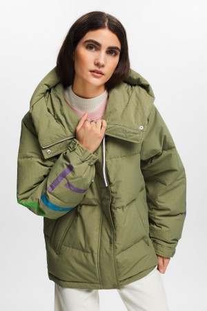 Dámské Bundy Esprit Logo Down Puffer Světle Hnědožlutý | AKY325916