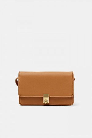 Dámské Crossbody Kabelky Esprit Turn Lock Hnědé | OFB352480