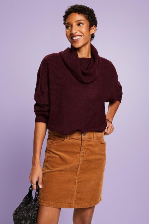 Dámské Jumpers Esprit Cowl Neck Vínové Červené | ZWQ217958