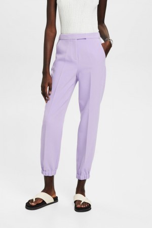 Dámské Kalhoty Esprit Cropped With Elasticated Leg Cuffs Levandule | HPZ765280