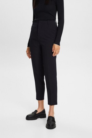 Dámské Kalhoty Esprit High Waisted Chino With Darts Černé | JVB820653