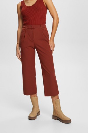 Dámské Kalhoty Esprit High-rise Culottes With Pasem Pleats Červené Hnědé | LPY604715