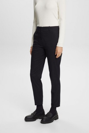 Dámské Kalhoty Esprit High-rise Slim Fit Černé | BCN754218