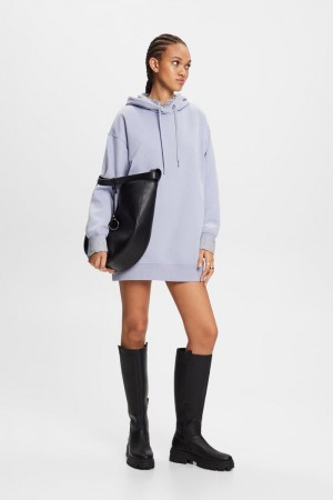 Dámské Mikina s Kapucí Esprit Oversized Bavlněné-fleece Světle Blankyt Levandule | LMH109326