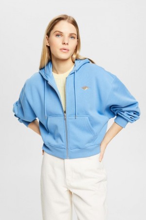 Dámské Mikina s Kapucí Esprit Zip Up Logo Světle Blankyt Levandule | OYW425671