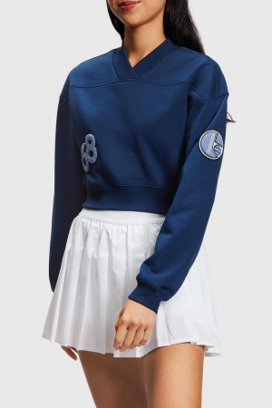 Dámské Mikiny Esprit Cropped Varsity Patch Blankyt | CFR796258