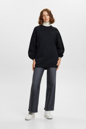 Dámské Mikiny Esprit Fleece Crewneck Černé | MBW814073