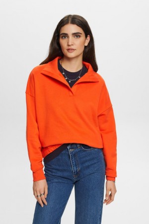 Dámské Mikiny Esprit Fleece Pullover Světle Oranžové | UTD716852