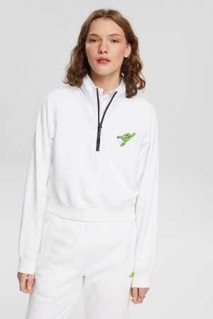 Dámské Mikiny Esprit Half-zip Bílé | NBE728096