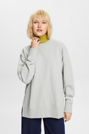 Dámské Mikiny Esprit Oversized Split Hem Crewneck Světle Šedé | XMA018762