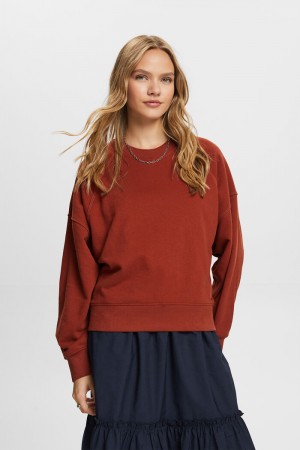 Dámské Mikiny Esprit Recycled: Crewneck Červené Hnědé | ADG429781