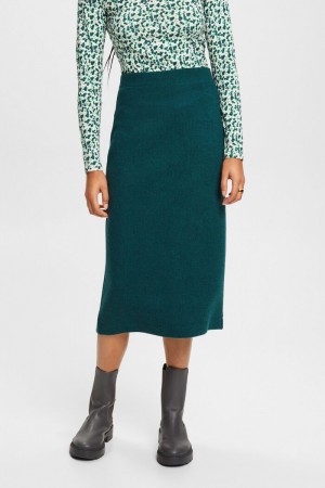 Dámské Sukně Esprit Rib-knit Midi Tyrkysové Zelene | QPS249318