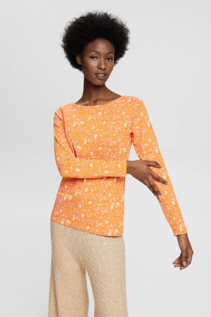 Dámské Topy Esprit Long-sleeved With All Over Print Oranžové | AZR346795