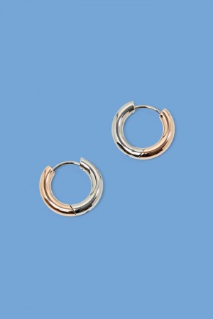 Dámské Šperky Esprit Bi-color Stainless Steel Hoop Earrings Růžové Zlaté | LWF952041