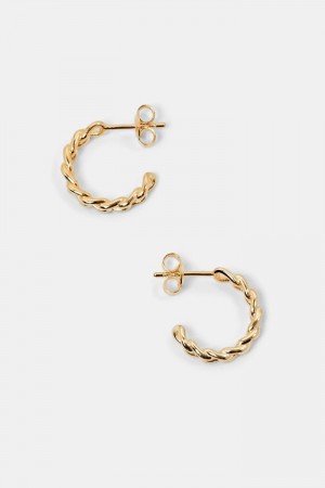 Dámské Šperky Esprit Chain Mini Hoop Earrings,Sterling Silver Zlaté | WCY986245