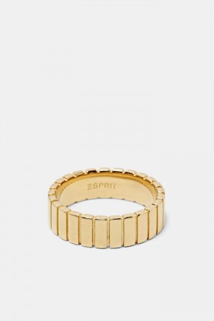 Dámské Šperky Esprit Gold-coloured Žebrovaný Ring,Sterling Silver Zlaté | LSN019874