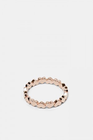 Dámské Šperky Esprit Rose Gold Heart Link Ring Růžové Zlaté | HIU530612