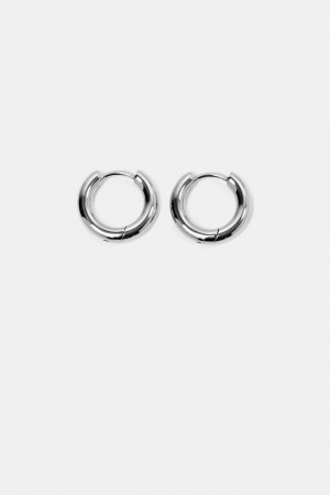 Dámské Šperky Esprit Stainless Steel Huggie Hoop Earrings Stříbrné | VDN793105