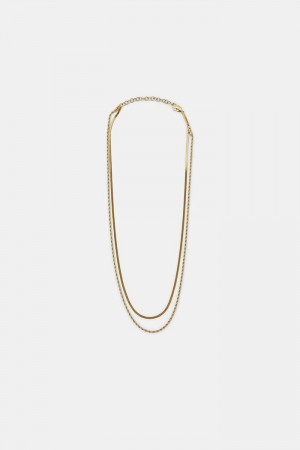 Dámské Šperky Esprit Stainless Steel Layered Necklace Zlaté | CJI609371