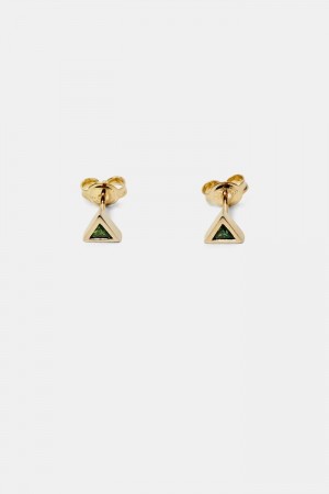 Dámské Šperky Esprit Triangle Glass Stud Earrings Zlaté | PIZ807196