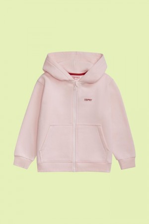 Dětské Mikina s Kapucí Esprit Logo Zip Up Růžové | MEJ614207