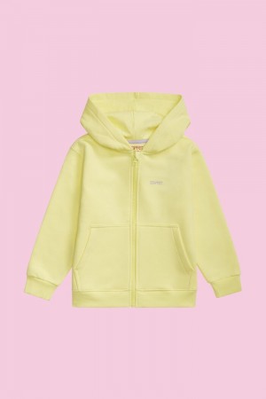 Dětské Mikina s Kapucí Esprit Logo Zip Up Žluté | TUM460385