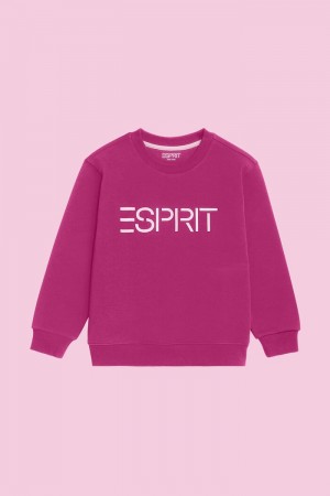 Dětské Mikiny Esprit Logo Crewneck Růžové Fuchsie | IBH890614