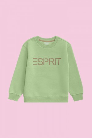 Dětské Mikiny Esprit Logo Crewneck Světle Zelene | OWH075961