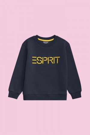 Dětské Mikiny Esprit Logo Crewneck Tmavě Blankyt | GOE387069