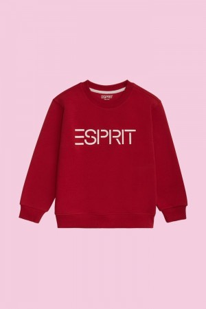 Dětské Mikiny Esprit Logo Crewneck Tmavě Červené | ONF164730