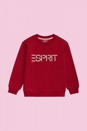 Dětské Mikiny Esprit Logo Crewneck Tmavě Červené | SFY192470