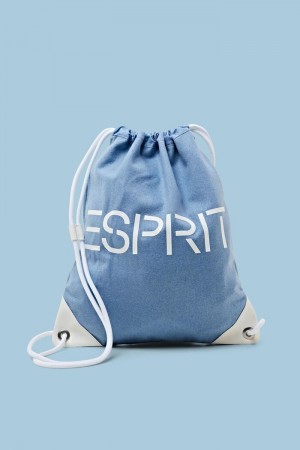 Pánské Batohy Esprit Logo Drawstring Blankyt | GMS784062