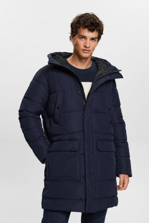 Pánské Bundy Esprit Prošívaný Puffer Tmavě Blankyt | VNS426897