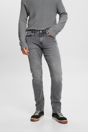 Pánské Džíny Esprit Mid-rise Slim Fit Šedé Světle | MGQ590234