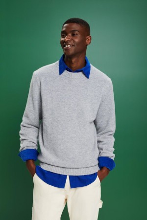 Pánské Jumpers Esprit Cashmere Světle Šedé | XVP974365