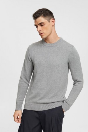 Pánské Jumpers Esprit Sustainable Bavlněné Knit Šedé | UCT537481