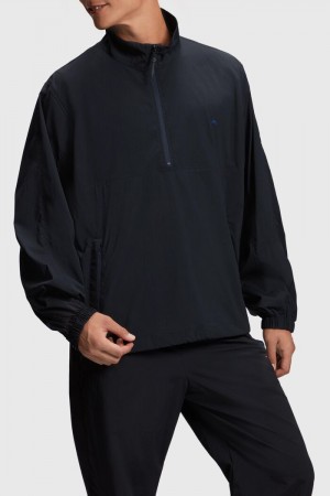 Pánské Kabáty Esprit Half Zip Anorak Černé | UPG763029