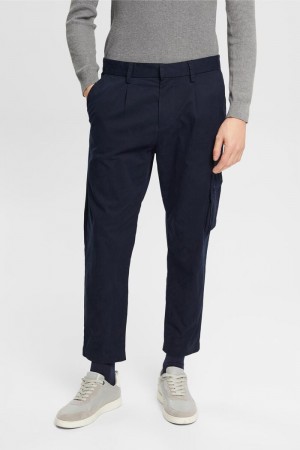 Pánské Kalhoty Esprit Chinos With A Cargo Pocket Tmavě Blankyt | XBN673958