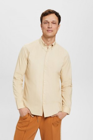 Pánské Košile Esprit Button-down Béžový | WNL502763