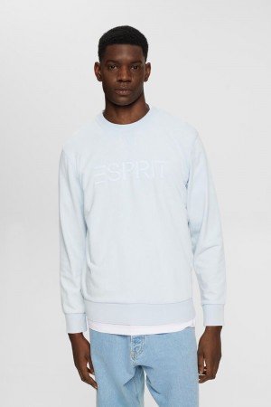 Pánské Mikiny Esprit Logo Print Crewneck Blankyt | VZQ053687