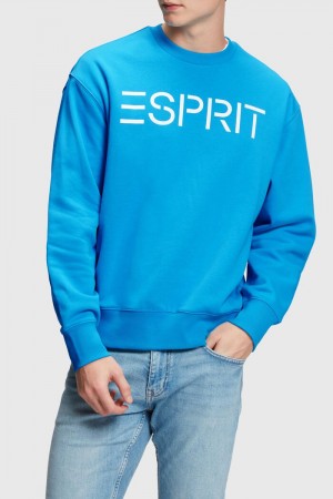 Pánské Mikiny Esprit Logo Tyrkysové | YGW142860