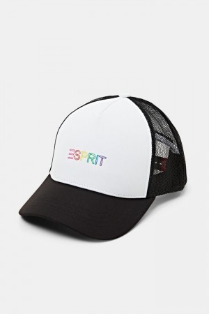 Pánské Čepice Esprit Appliqué Trucker Černé | EKB687520