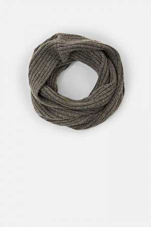 Pánské Šátky Esprit Rib-knit Tube,Vlna Blend Šedé | GVK976341