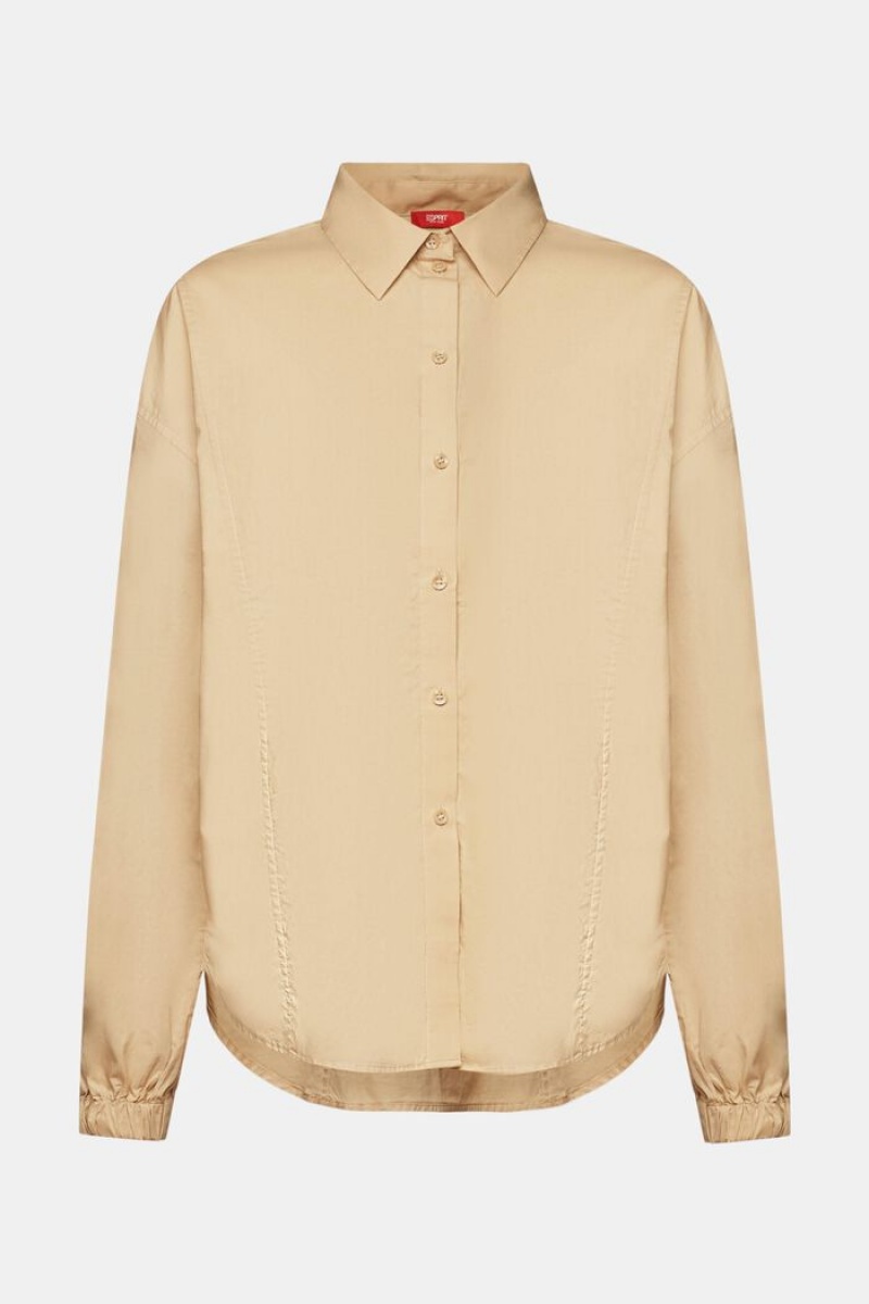 Dámské Blouses Esprit Button-down Bavlněné Hnědé | KZS641089