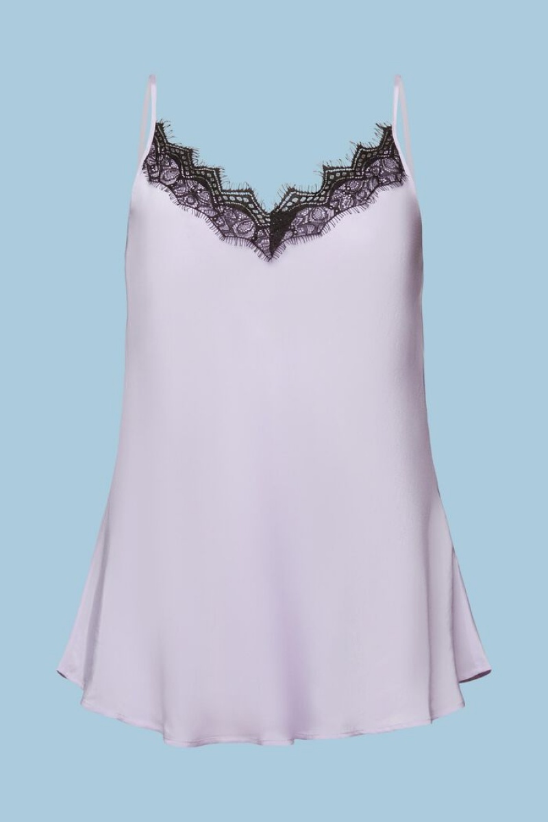 Dámské Blouses Esprit Krajkové Cami Levandule | BUI685740