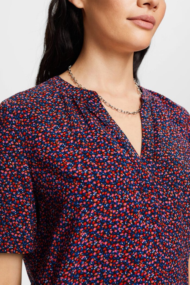 Dámské Blouses Esprit Patterned V-neck Černé | ESV583026