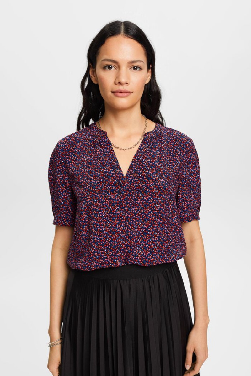 Dámské Blouses Esprit Patterned V-neck Černé | ESV583026