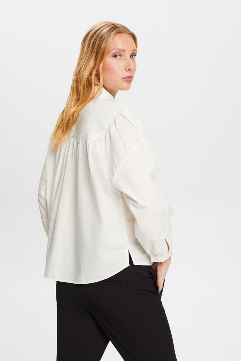 Dámské Blouses Esprit Poplin,100% Bavlněné Bílé | BQM457910